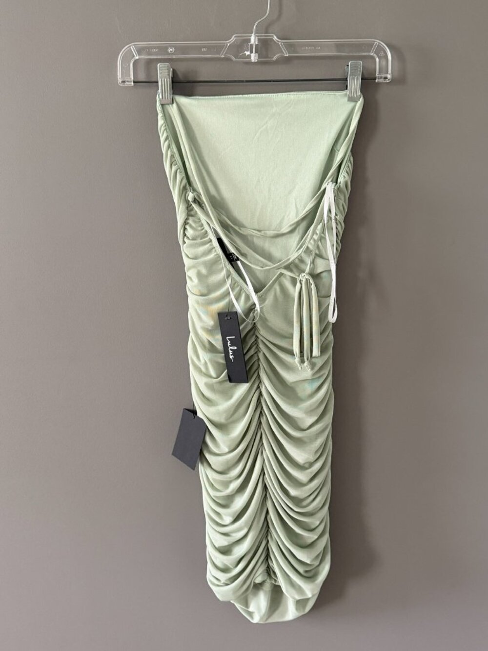 Lulus Ruched Body Con Mesh Mini Dress - Picture 3 of 5